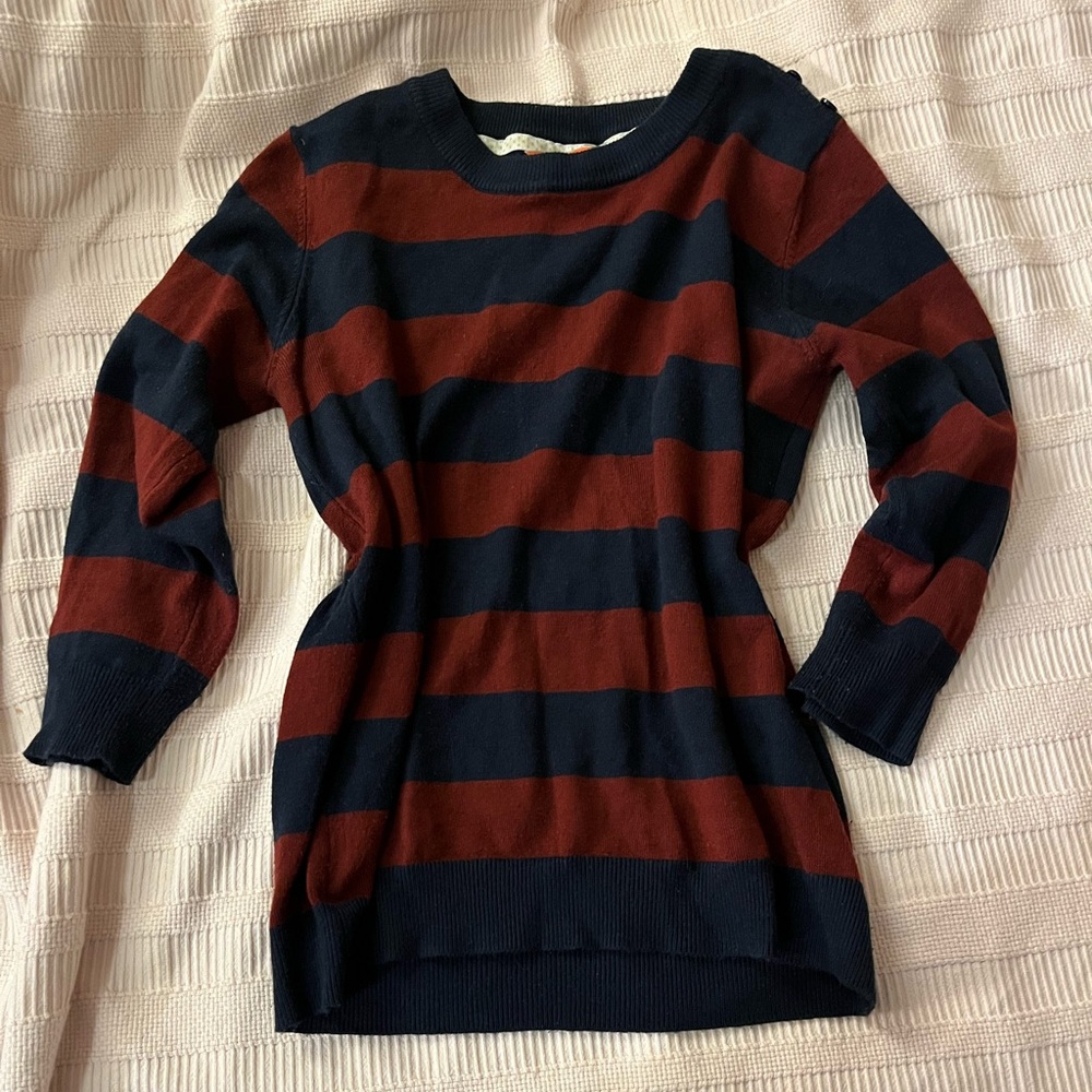 Striped Women's Sweater - Black and Brown